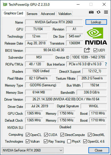 Msi Rtx 2060 Ventus Xs Oc 6gb Gddr6 14