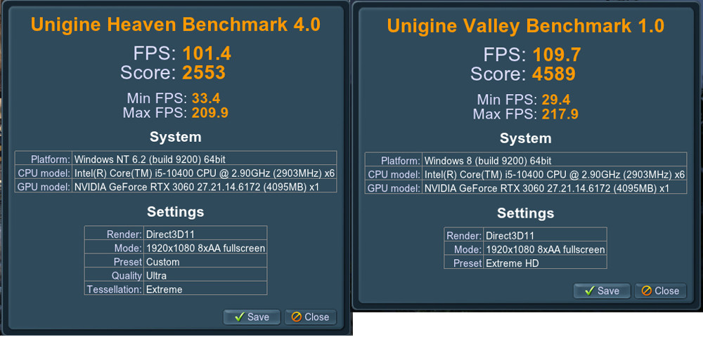 Vga Rtx 3060 Unigine