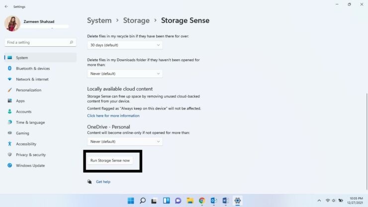 Thiết lập tự động dọn dẹp thùng rác trên Windows 11