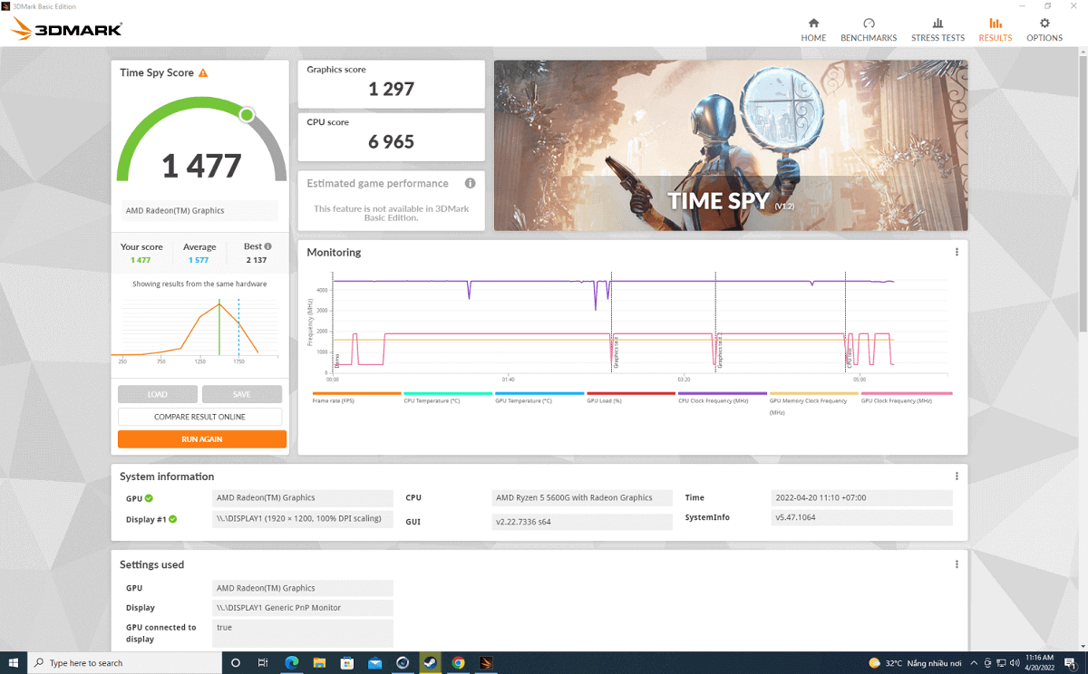 Asrock DeskMini X300 3D Mark