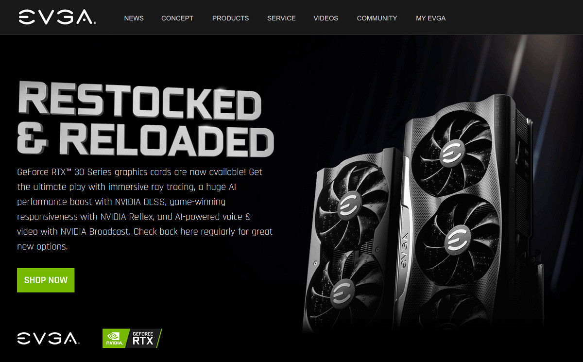 EVGA RTX 3000 Restocked & Reloaded