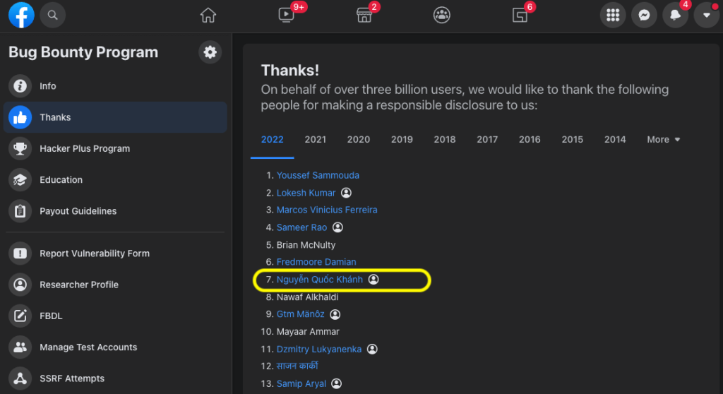 facebook bug bounty