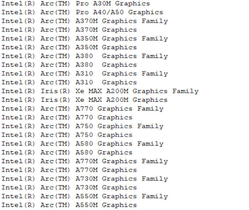 Intel GPU ARC
