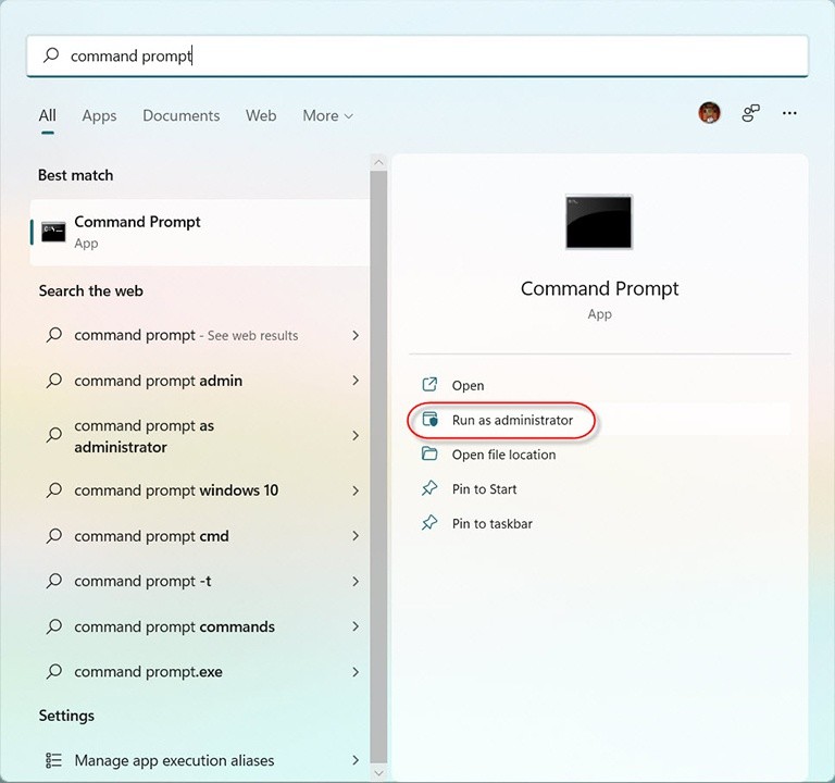 command prompt key windows 11