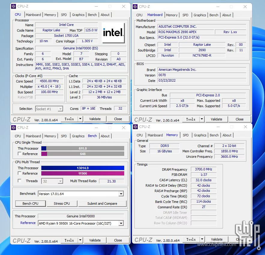 INTEL 13900K ES RAPTOR LAKE CPUZ