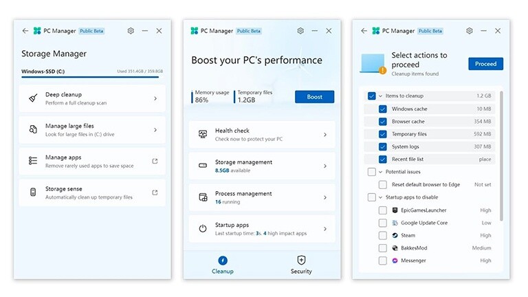 Microsoft phát triển công cụ dọn dẹp phần cứng PC Manager