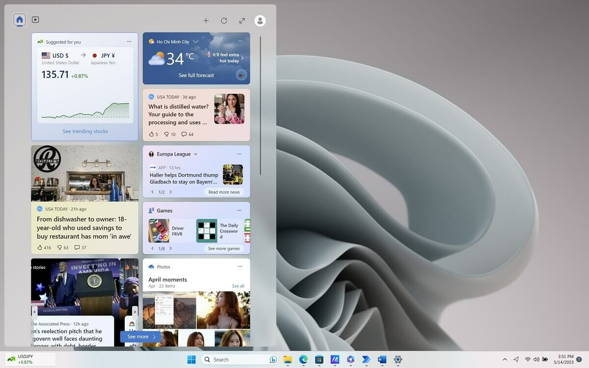 Windows 11 22H2 Moment 3 - Widget Board