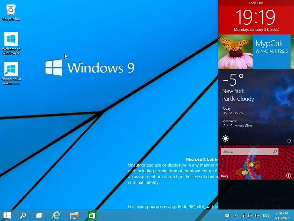 Windows 9 desktop