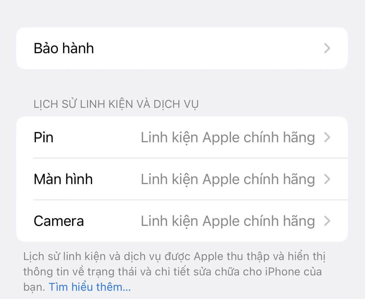 so khớp series linh kiện apple chính hãng