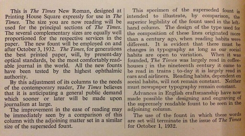 Font Times New Roman Newspaper