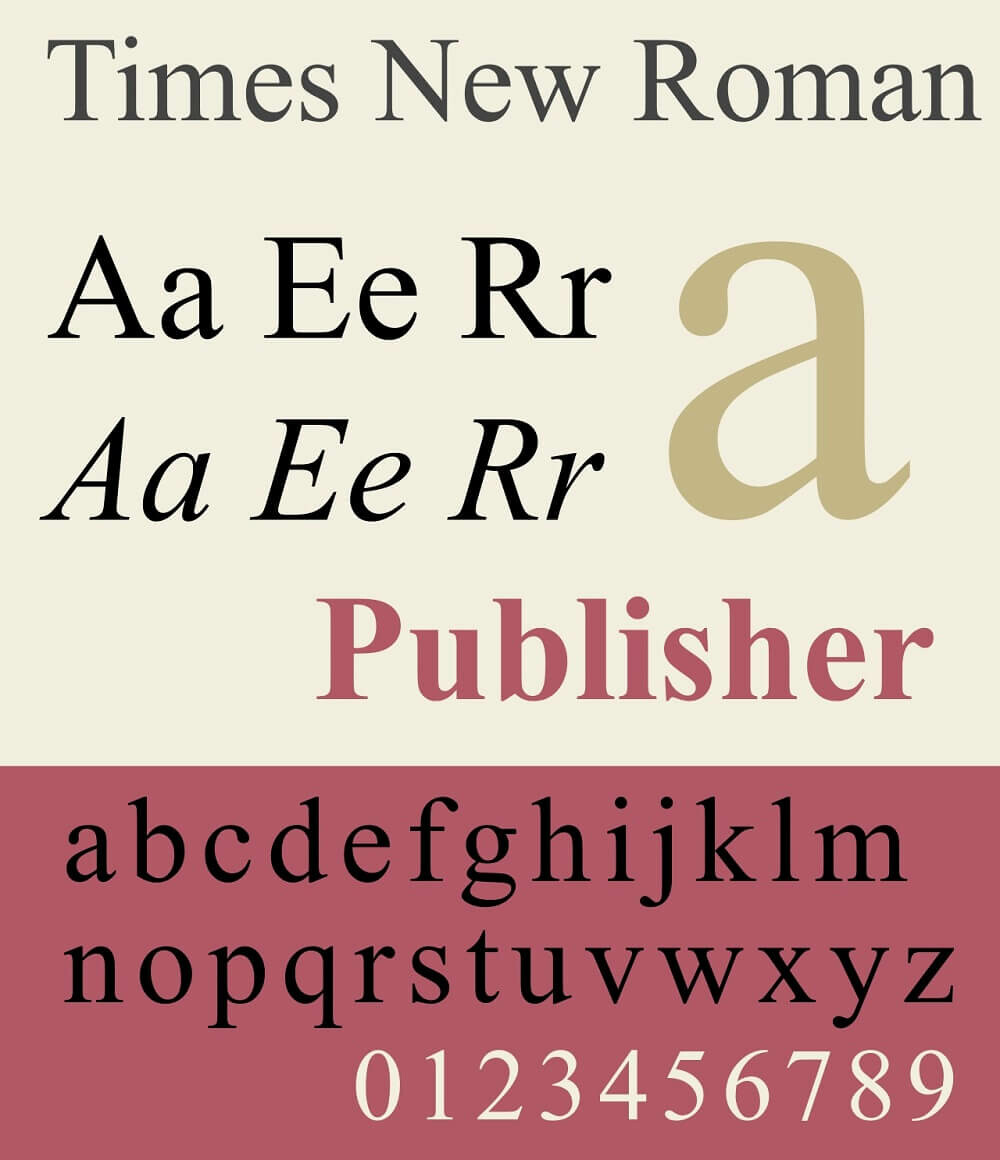 Font Times New Roman