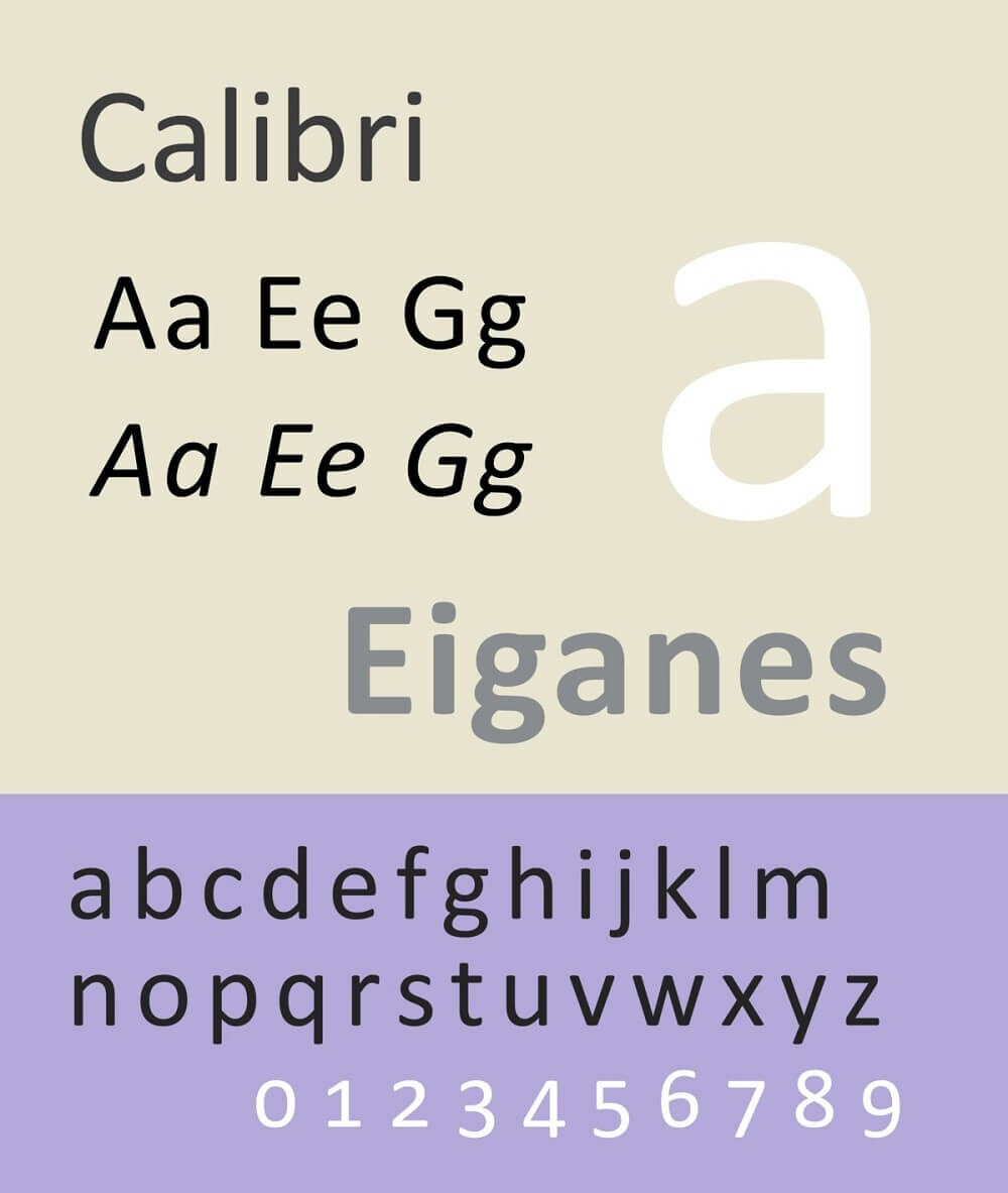 font Calibri
