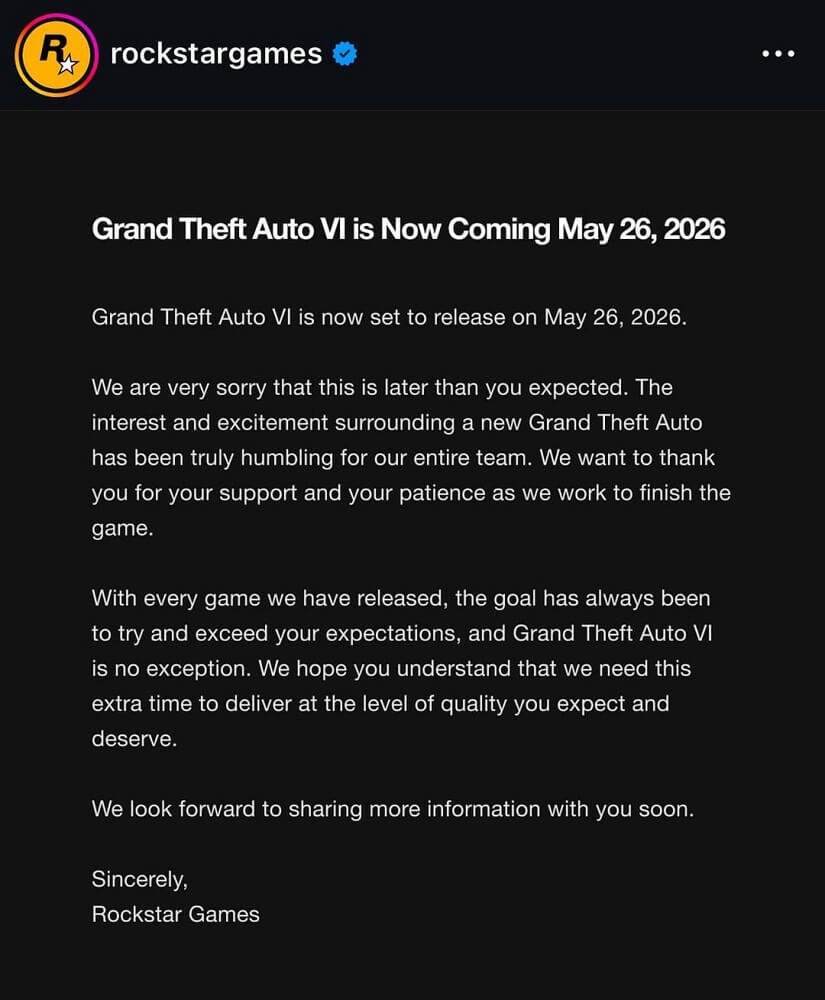 GTA 6 delay