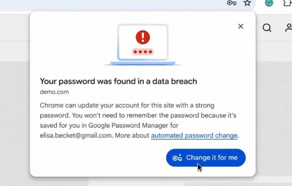 chrome pass change