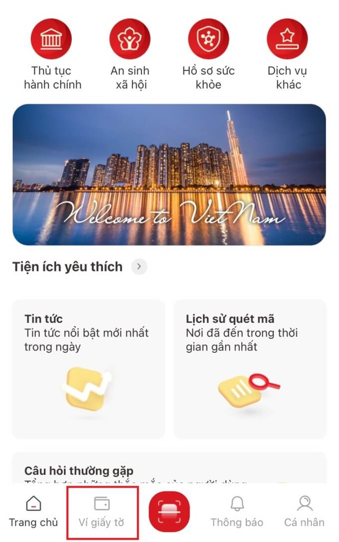 ví giấy tờ vneid