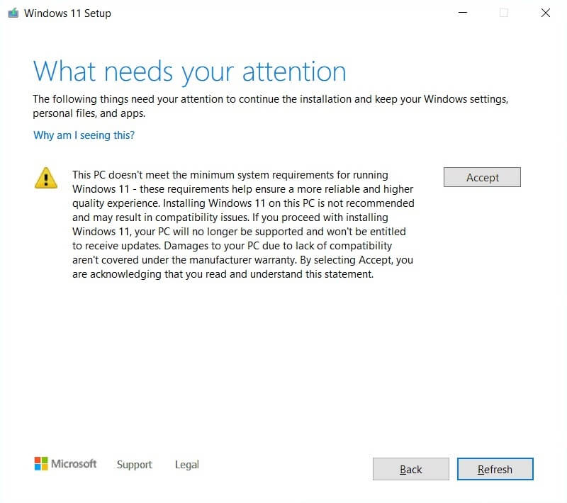 windows 11 what needs your attention