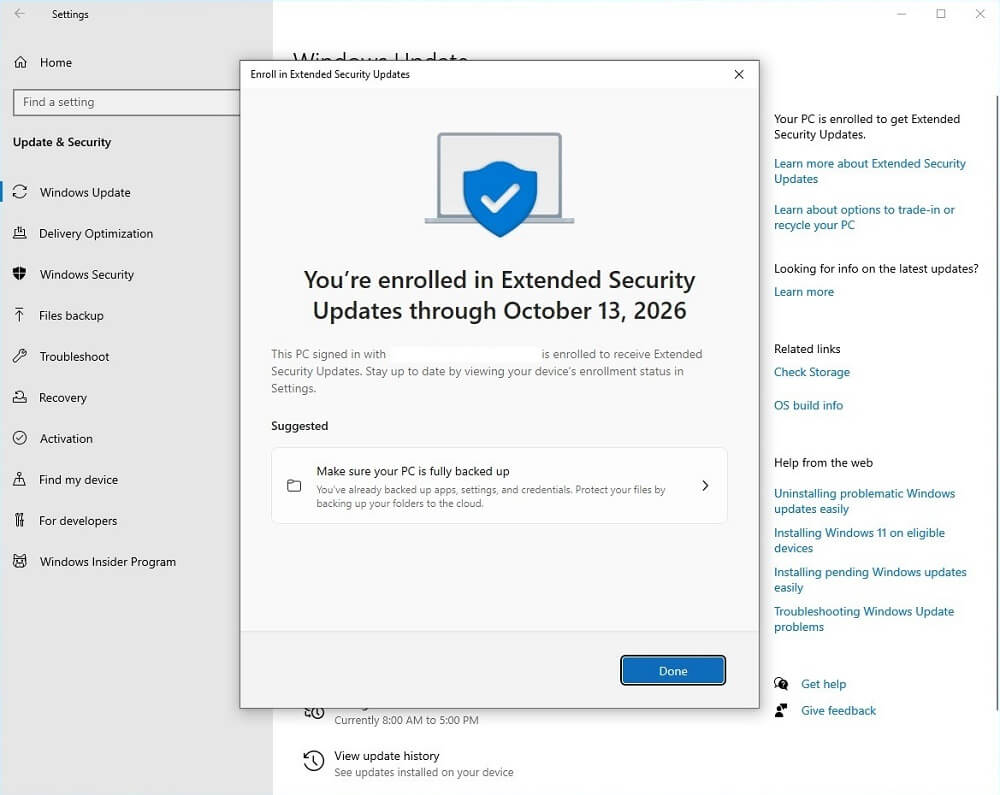 Windows 10 ESU