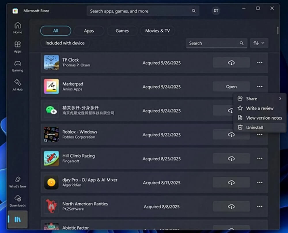 Việc gỡ bỏ các ứng dụng trên windows 11 trở nên đơn giản hơn nhờ Microsoft Store