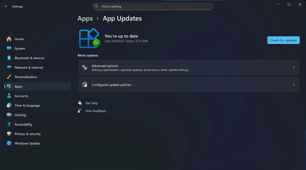 Windows 11 Trang Software Update mới