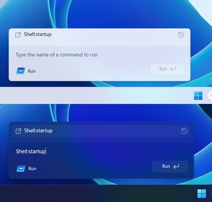 Giao diện mới của hộp thoại Run trên Windows 11