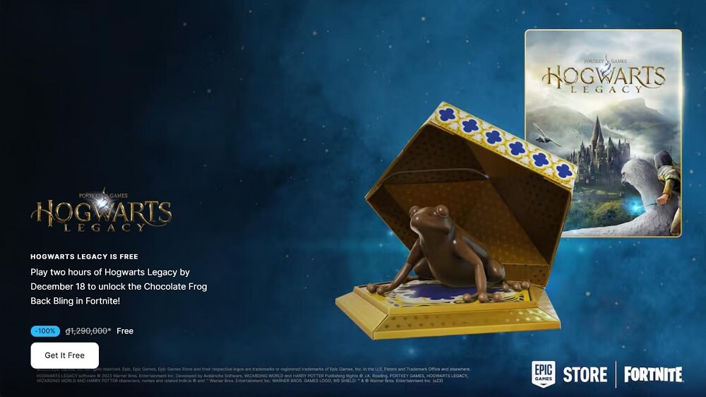 Hogwarts Legacy Free in Epic Games