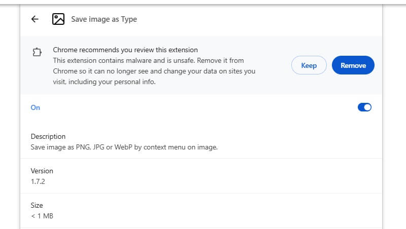 Save image as Type có chứa mã độc