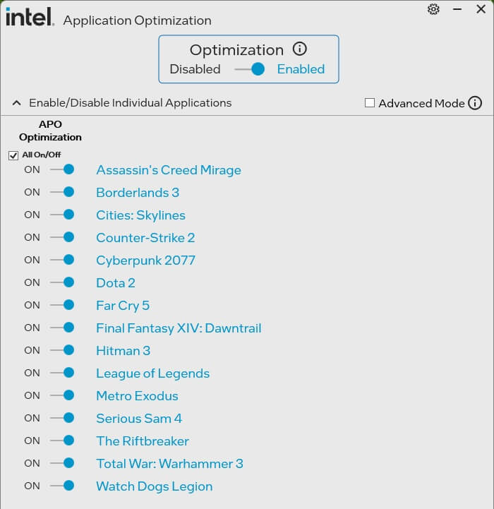 Intel Application Optimization