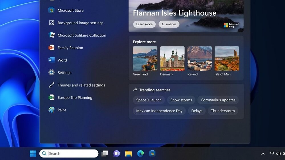 windows 11 search box