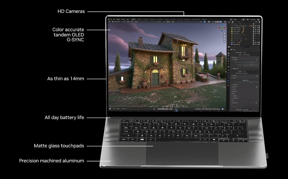 Hình mẫu laptop trang bị chip RTX Spark