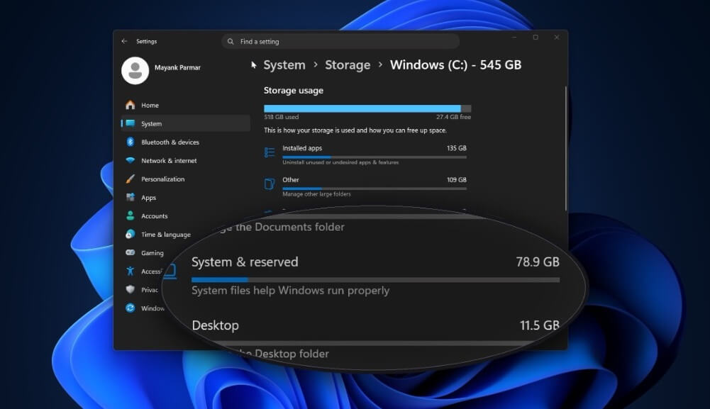 Windows 11 lỗi bộ nhớ gây đầy dung lượng SSD